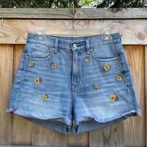 American Eagle Embroidered Denim Shorts